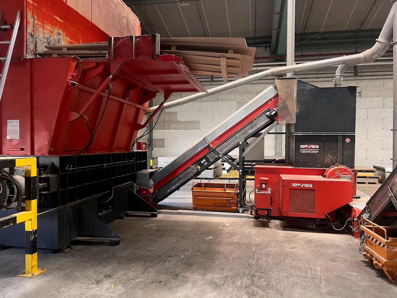 Ligne de déchiquetage